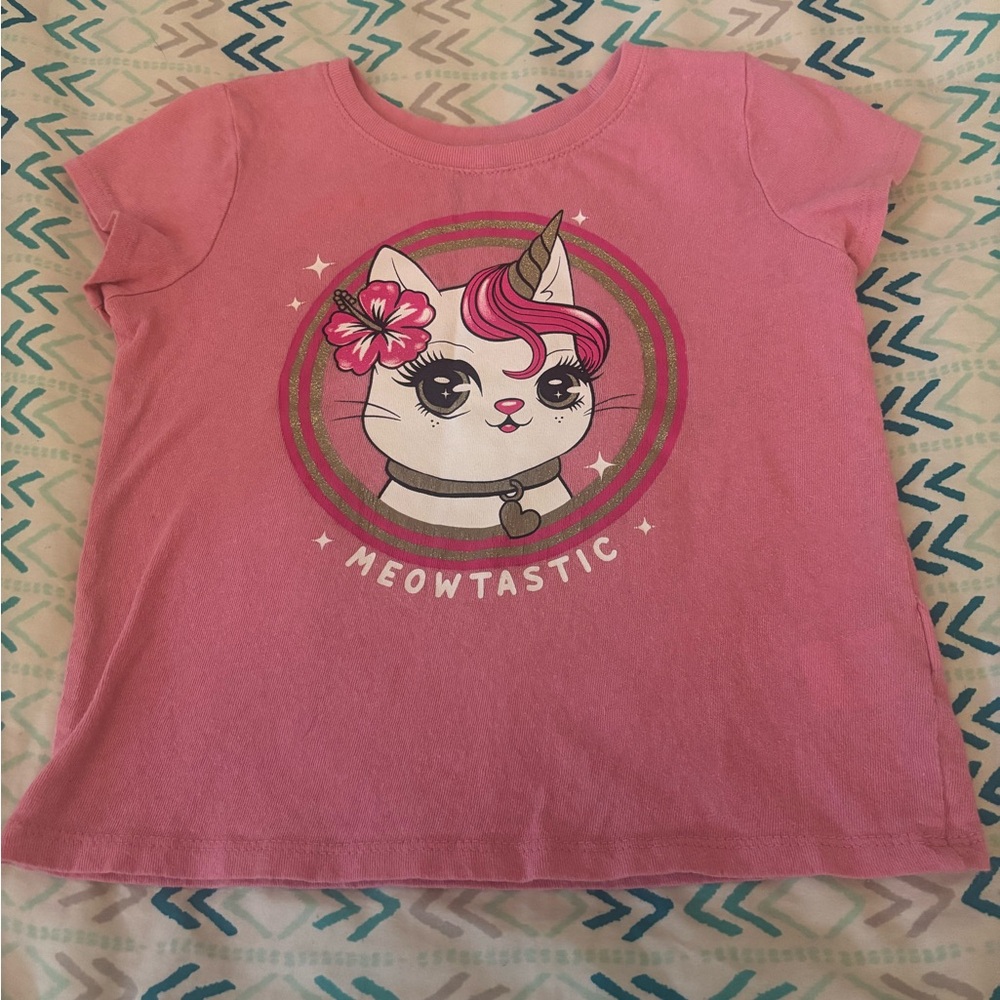 The Children's Place Pink Meowtastic Unicorn Cat Tee